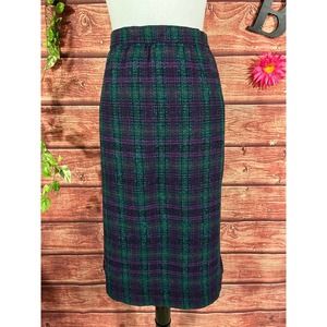 Alfred Dunner Vintage Skirt Plus size 18 Purple Green Loopy Plaid Wool Knee Suit